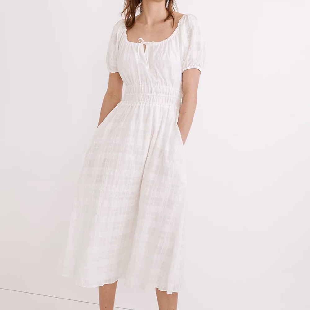 MADEWELL Sophia Midi Dress in Seersucker Check
